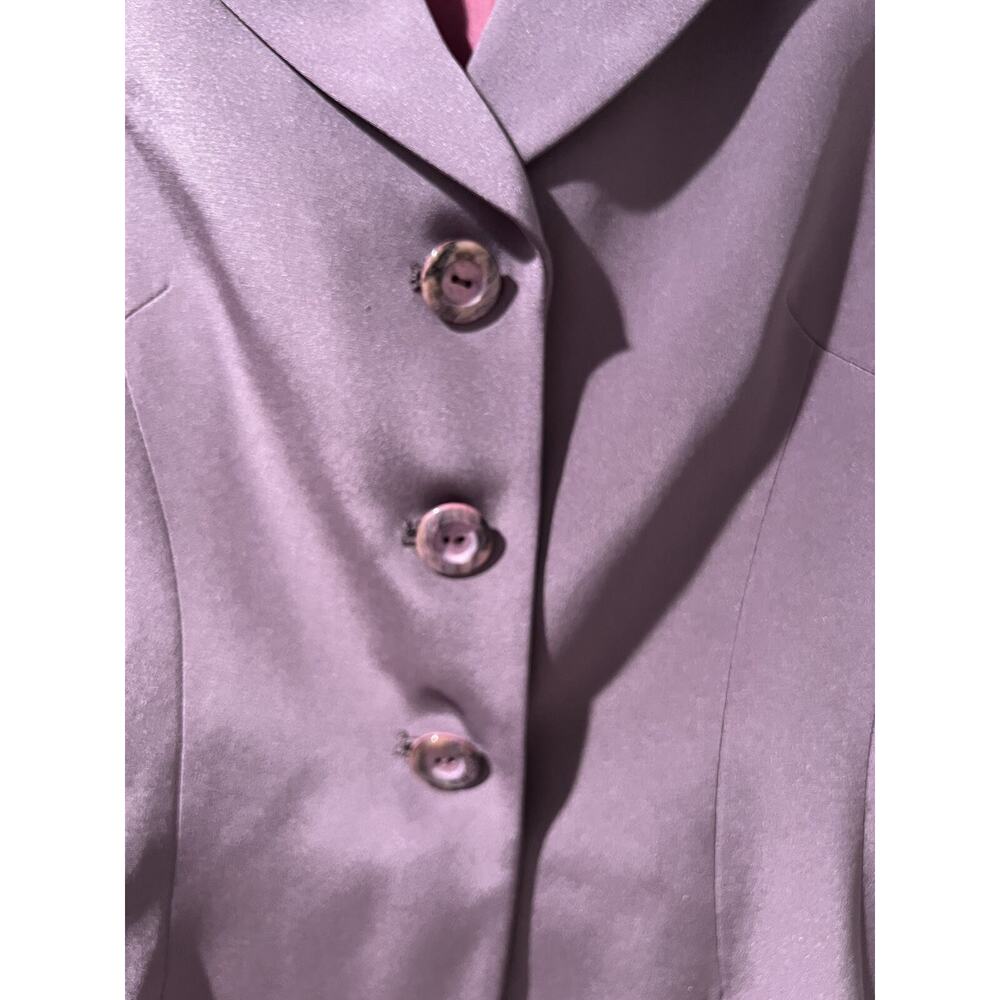 Tahari Womens Blazer Jacket Heart Buttons Silk Purple Size 4 A001628 - Picture 3 of 9